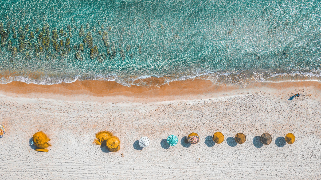 Download 1366x768 Wallpaper Summer Beach Holiday Aerial Shot