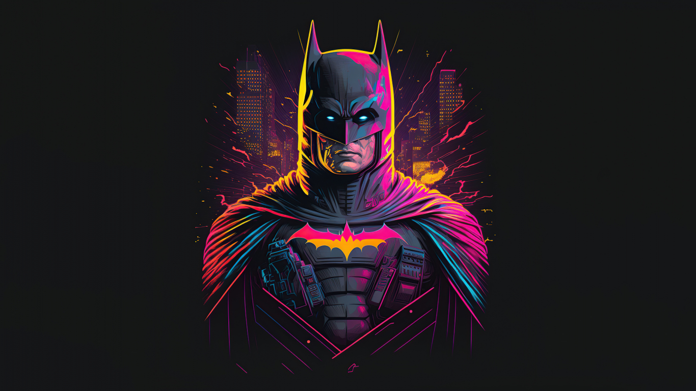 Retrofied batman, superhero, 1366x768 wallpaper