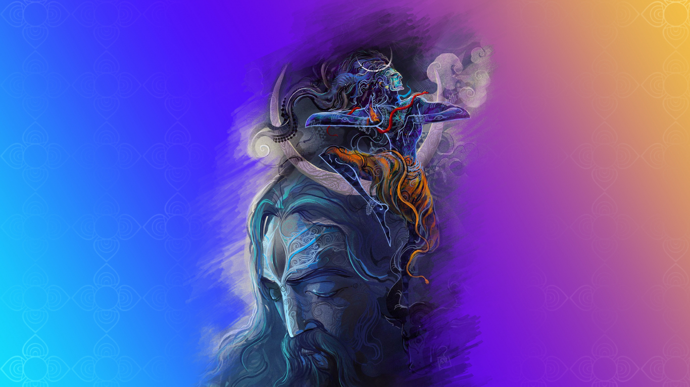 Lord Shiva God Mahadev digital art wallpaper background - Eyecandy for your  XFCE-Desktop 