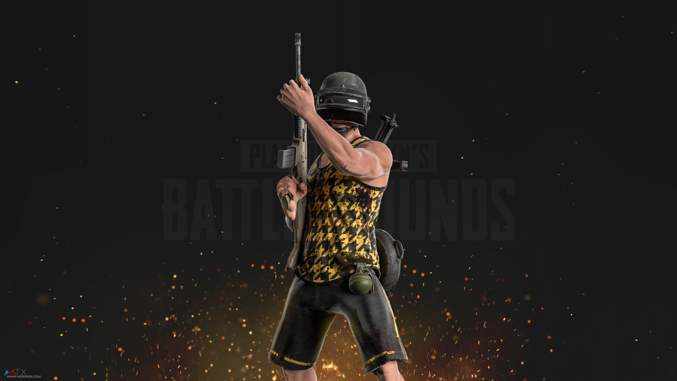 Download wallpaper 1366x768 pubg, helmet guy, a king, android game, tablet,  laptop, 1366x768 hd background, 14775