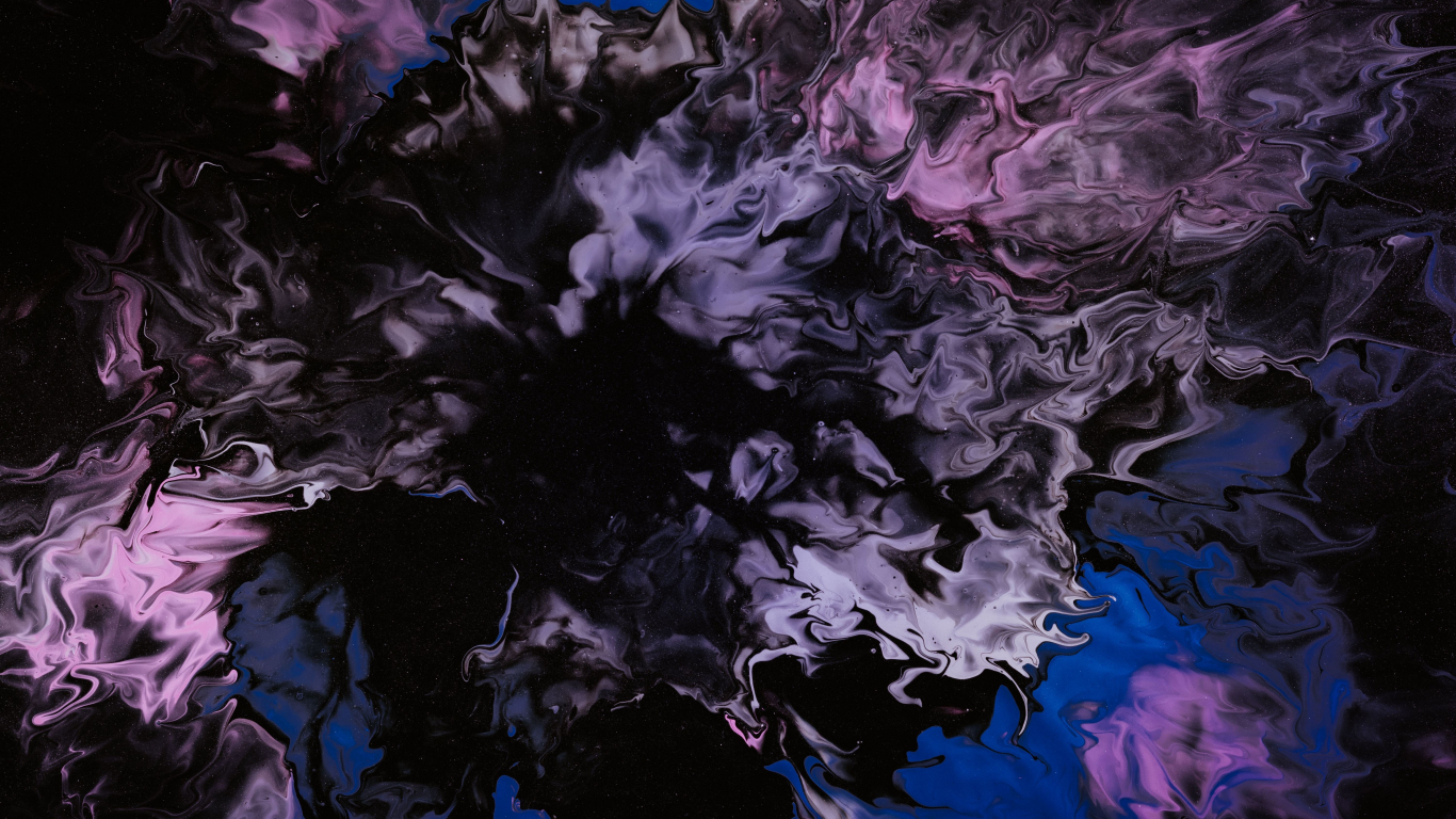 Download wallpaper 1366x768 dark, paint art, pink-blue, canvas, tablet ...