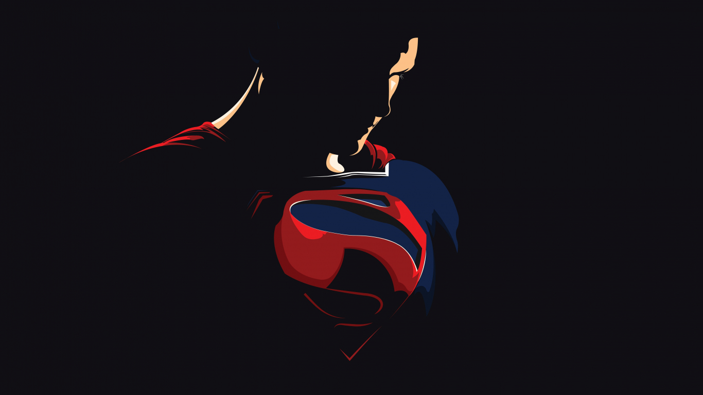 Superman, justice league, minimal and dark, dc comics, 1366x768 wallpaper