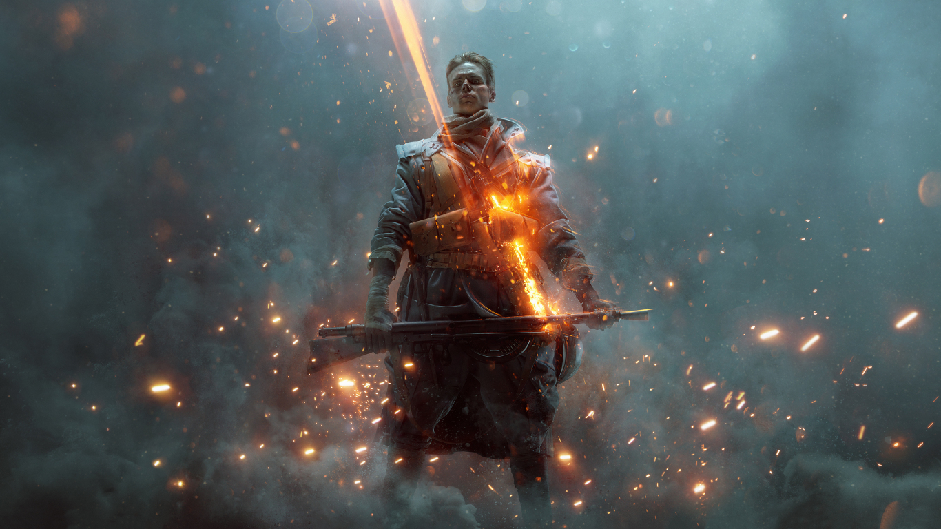 Battlefield 1, They Shall Not Pass, soldier, video game, 2017, 1366x768 wallpaper