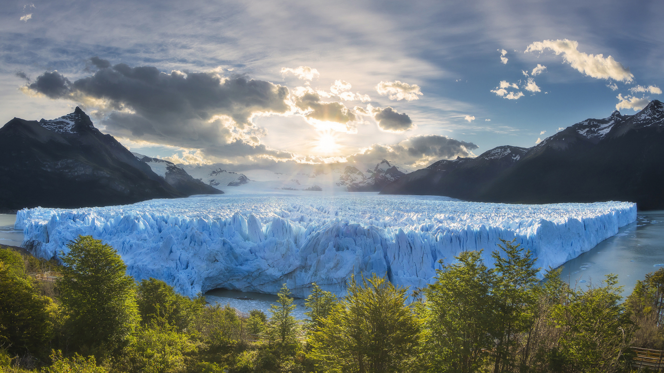 Iceberg, glacier lake, nature, 1366x768 wallpaper