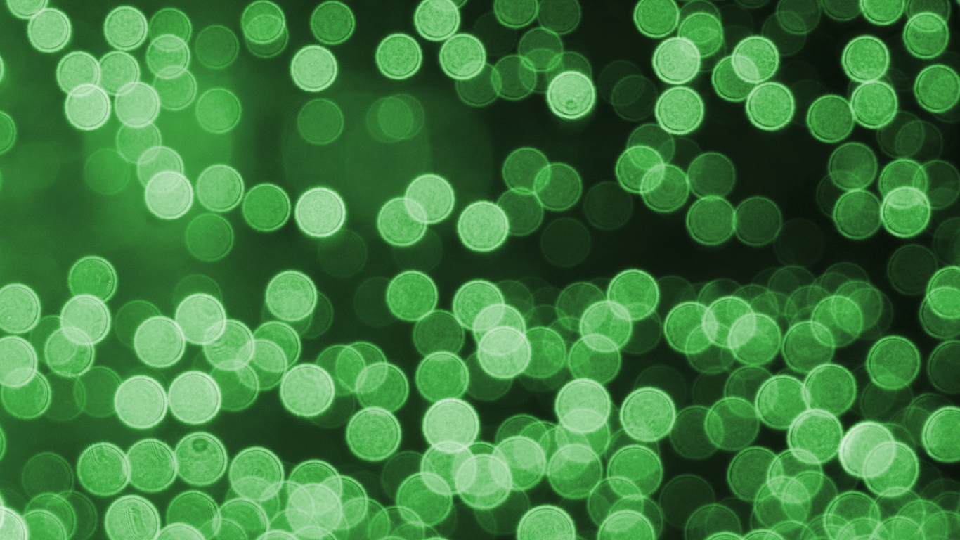 Download wallpaper 1366x768 green circles, lights, bokeh, tablet ...