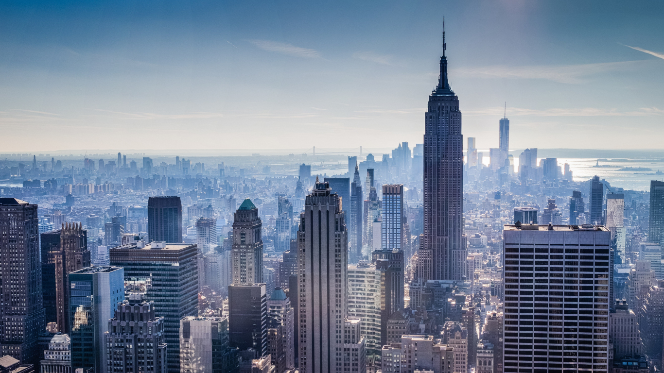 Download 1366x768 Wallpaper New York City Skyscrapers Empire