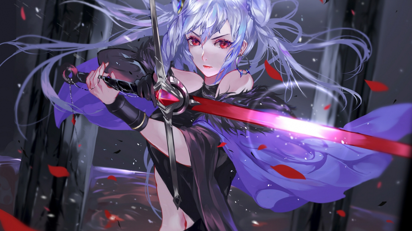 Anime Warrior Girl HD Wallpaper - Eyecandy for your XFCE-Desktop 