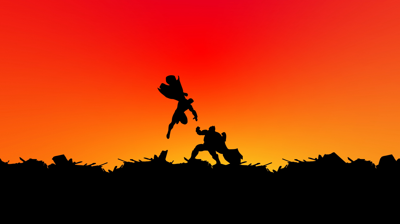 Batman vs superman silhouette fight artwork wallpaper - Eyecandy for your  XFCE-Desktop 