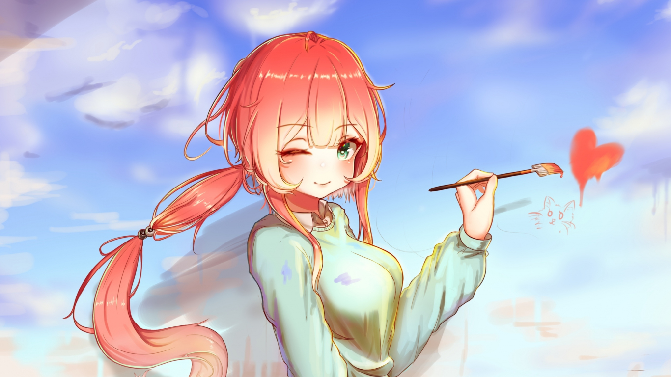 Anime girl drawing wallpaper backgrounds