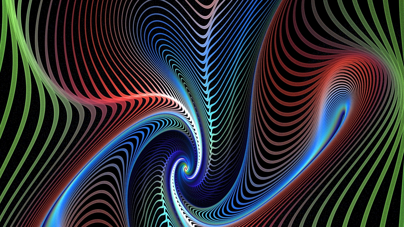 Download wallpaper 1366x768 fractal, colorful, lines, swirling, tablet,  laptop, 1366x768 hd background, 21753