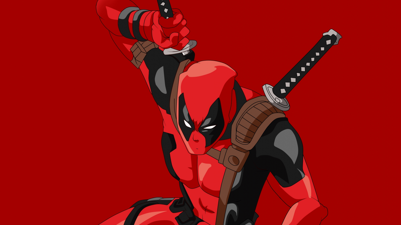 Deadpool marvel comics fan art red wallpaper background - KDE Store