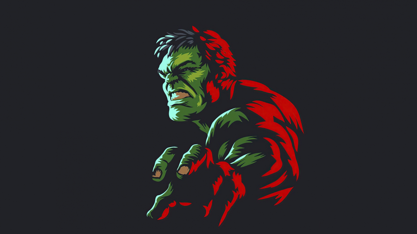 Hulk minimal art marvel hero wallpaper background 