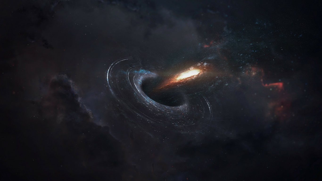 Black hole space fantasy clouds art wallpaper background 