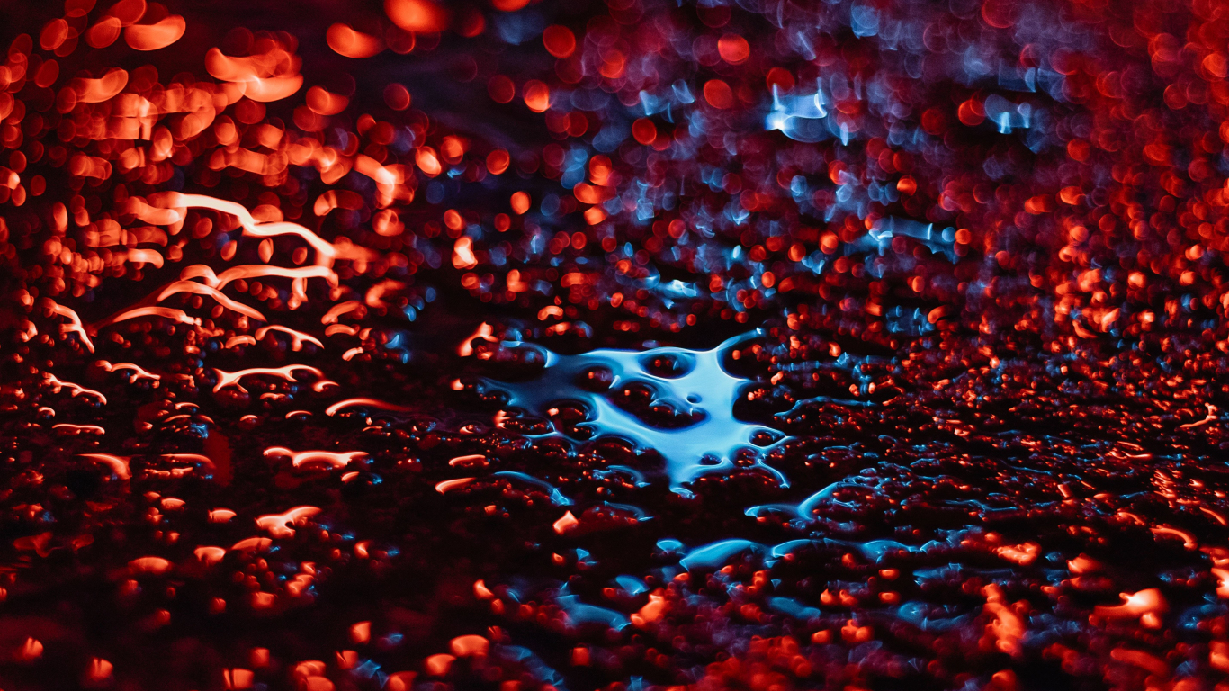 Download 1366x768 Wallpaper Blood Red Liquid Glare Bokeh Tablet