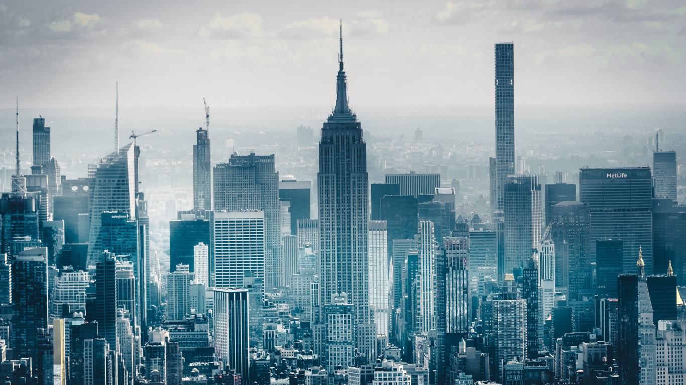 Download 1366x768 Wallpaper Buildings Skyscrapers New York City