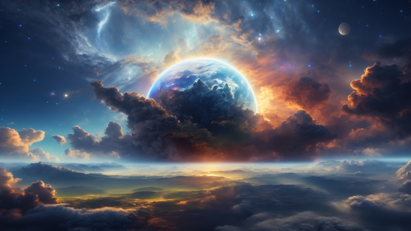 Wallpaper : 1366x768 px, mountain, planet, science fiction 1366x768 - -  676412 - HD Wallpapers - WallHere