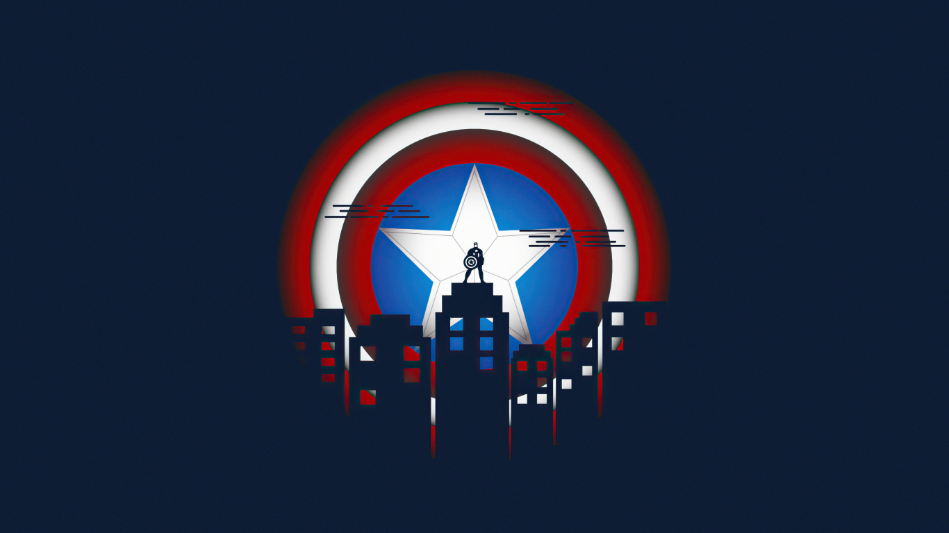 Captain America shield minimal art wallpaper background 