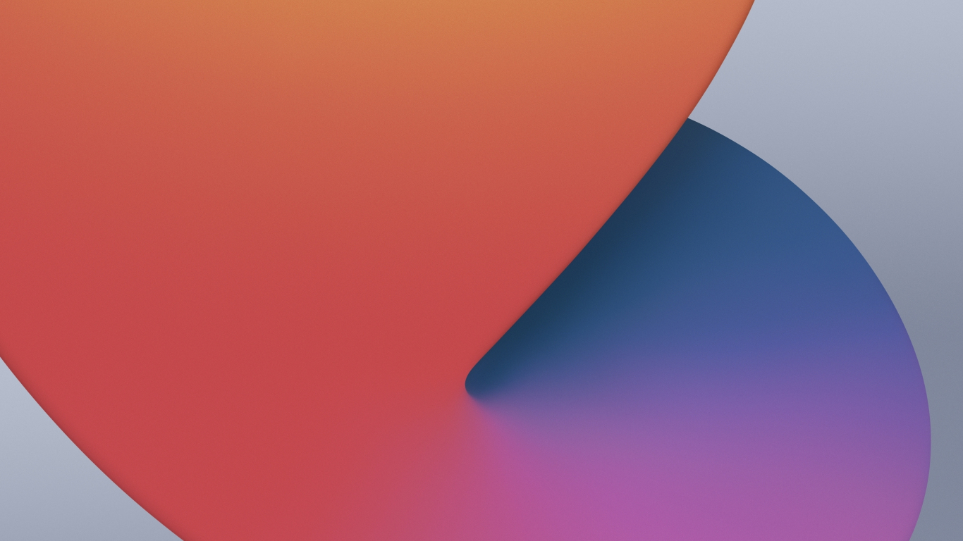 Download wallpaper 1366x768 orange-pink-blue shape, ipad os 14, tablet ...