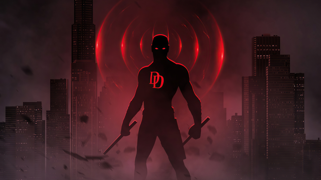 Daredevil fan art silhouette wallpaper background.