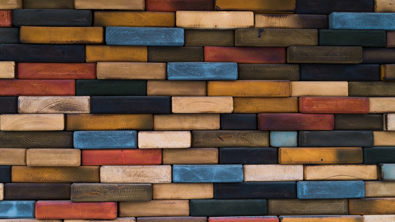 Download wallpaper 1366x768 texture, colorful bricks, wall, tablet, laptop, 1366x768  hd background, 21767