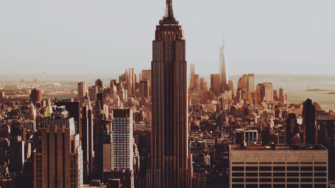 Download 1366x768 Wallpaper Buildings Skyscrapers City New York