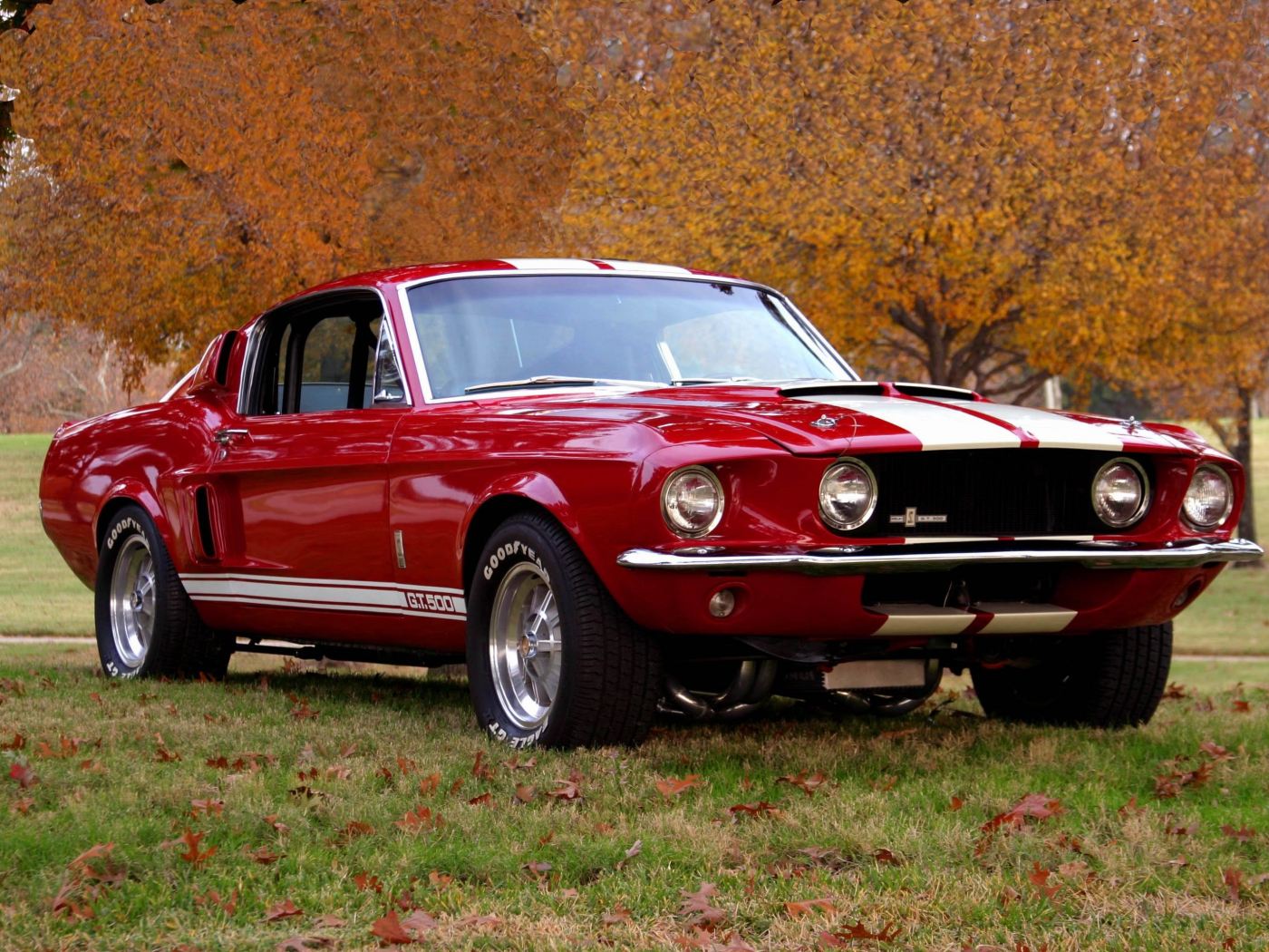 Download wallpaper 1400x1050 classic, red shelby gt500, front, standard ...
