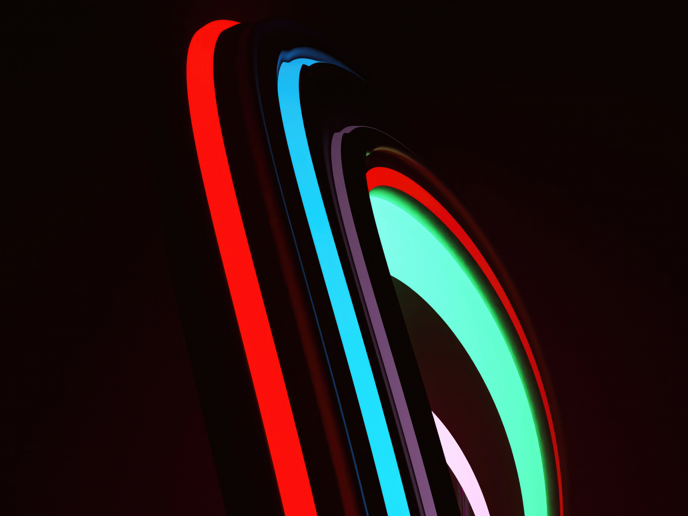 Download wallpaper 1400x1050 neon shape, stirpes and lines curvy and ...