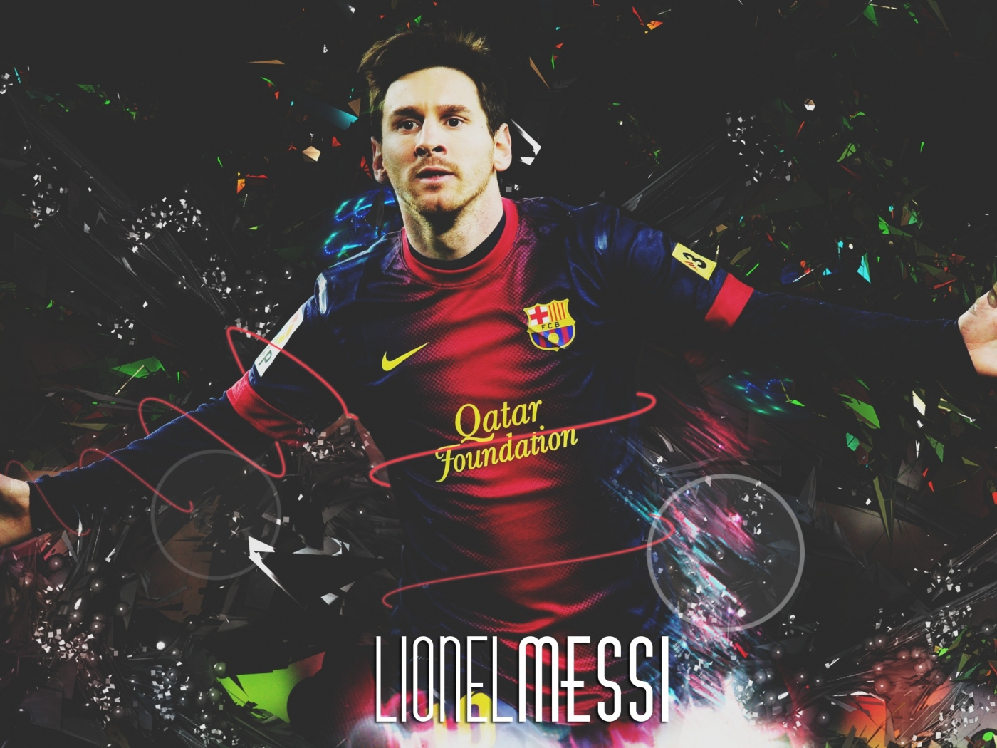 Download wallpaper 1400x1050 footballer, lionel messi, fan art ...