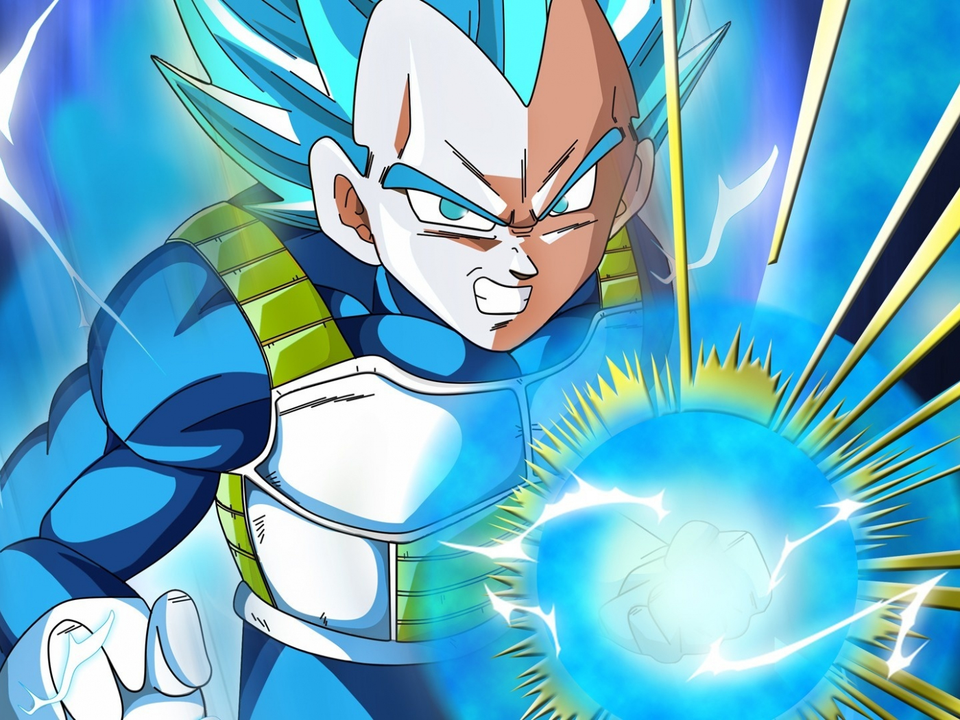 Download wallpaper 1400x1050 blue power, dragon ball super, vegeta ...