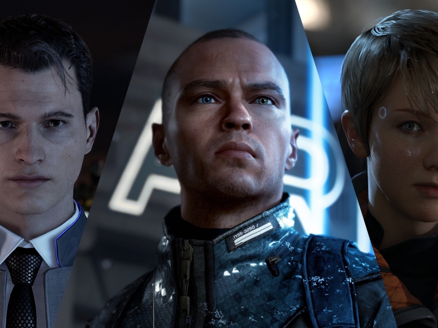 Download wallpaper 1400x1050 markus, conner and kara, detroit: become ...