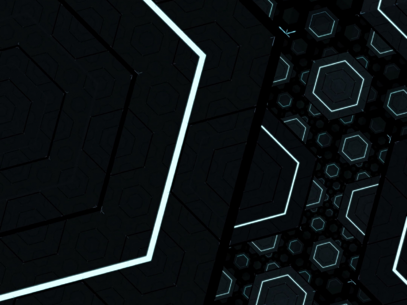 Fractal, black, hexagons, 1400x1050 wallpaper