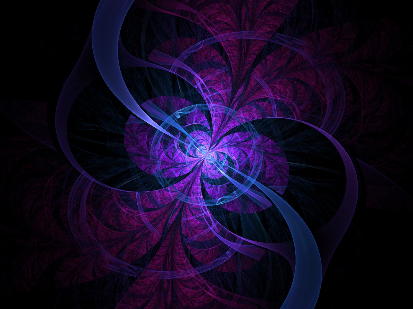 Download wallpaper 1400x1050 fractal, lines, circles, violet, standard ...