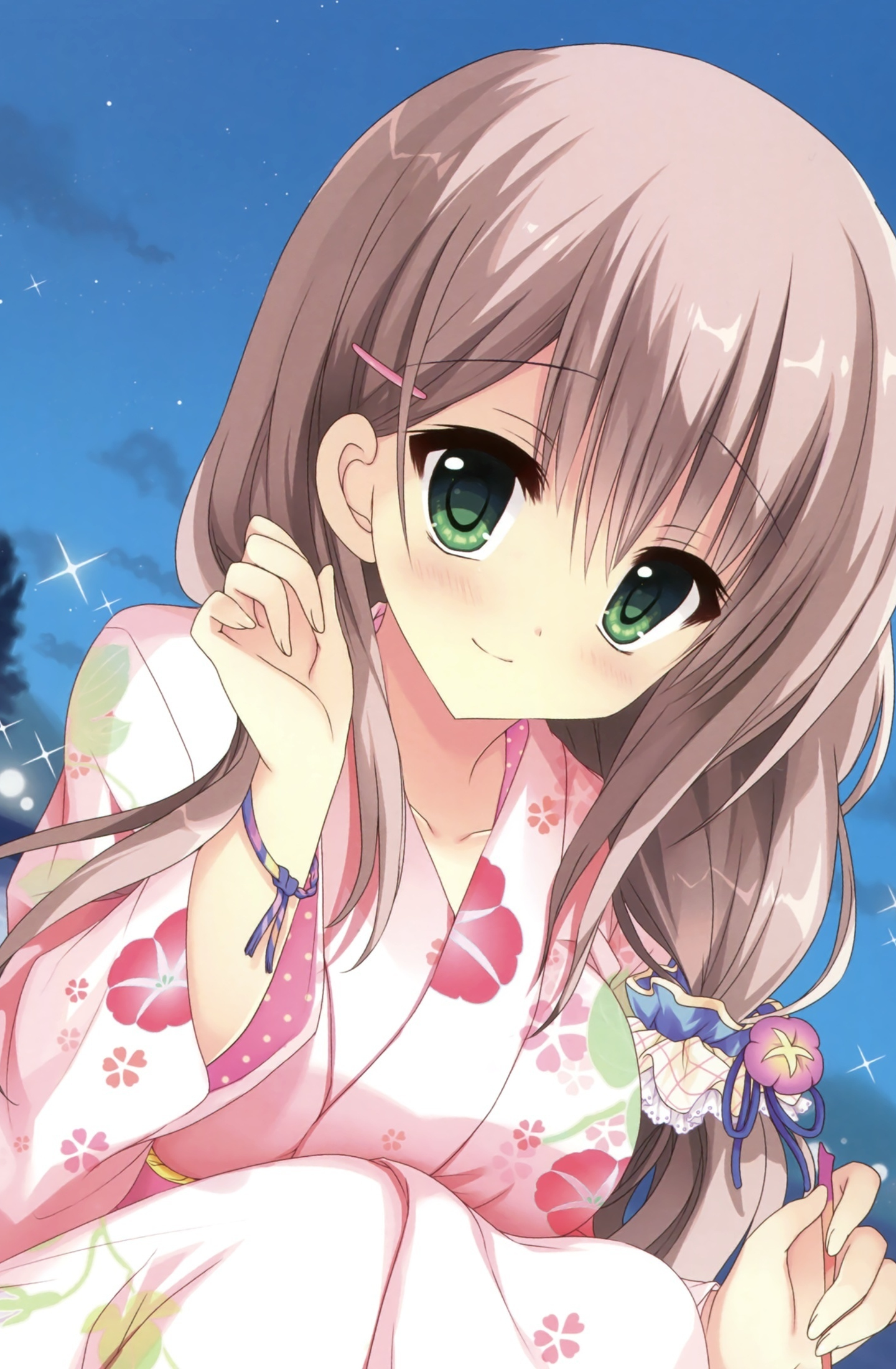 Download wallpaper 1440x2560 cute anime girl, outdoor, green eyes, qhd  samsung galaxy s6, s7, edge, note, lg g4, 1440x2560 hd background, 3880