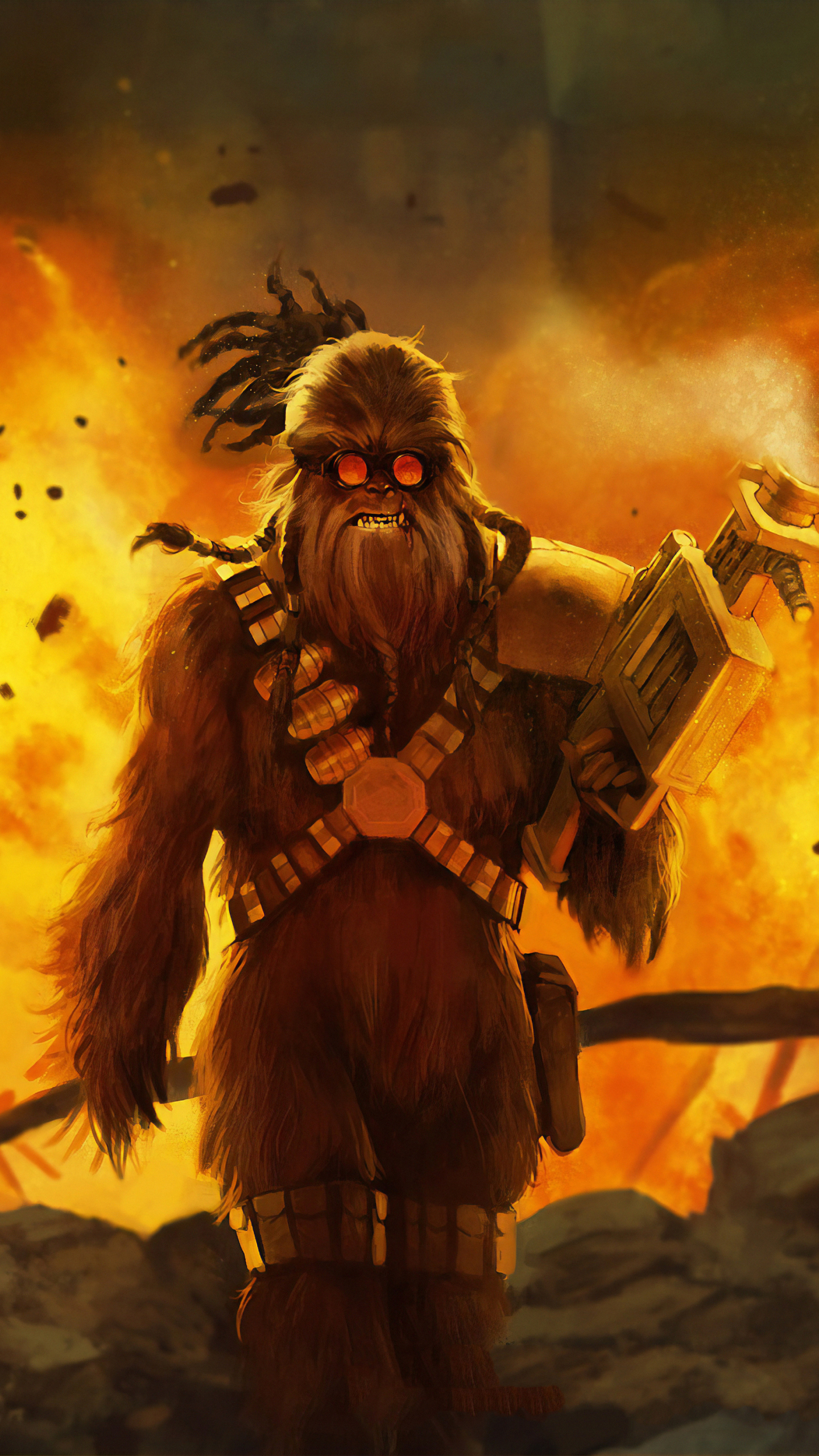 Download 1440x2560 Wallpaper Chewbacca Star Wars Art Qhd