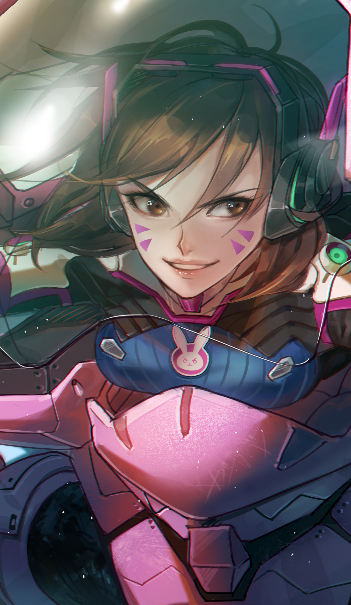 Download wallpaper 1440x2560 fan art, d.va, overwatch, online game, qhd  samsung galaxy s6, s7, edge, note, lg g4, 1440x2560 hd background, 137