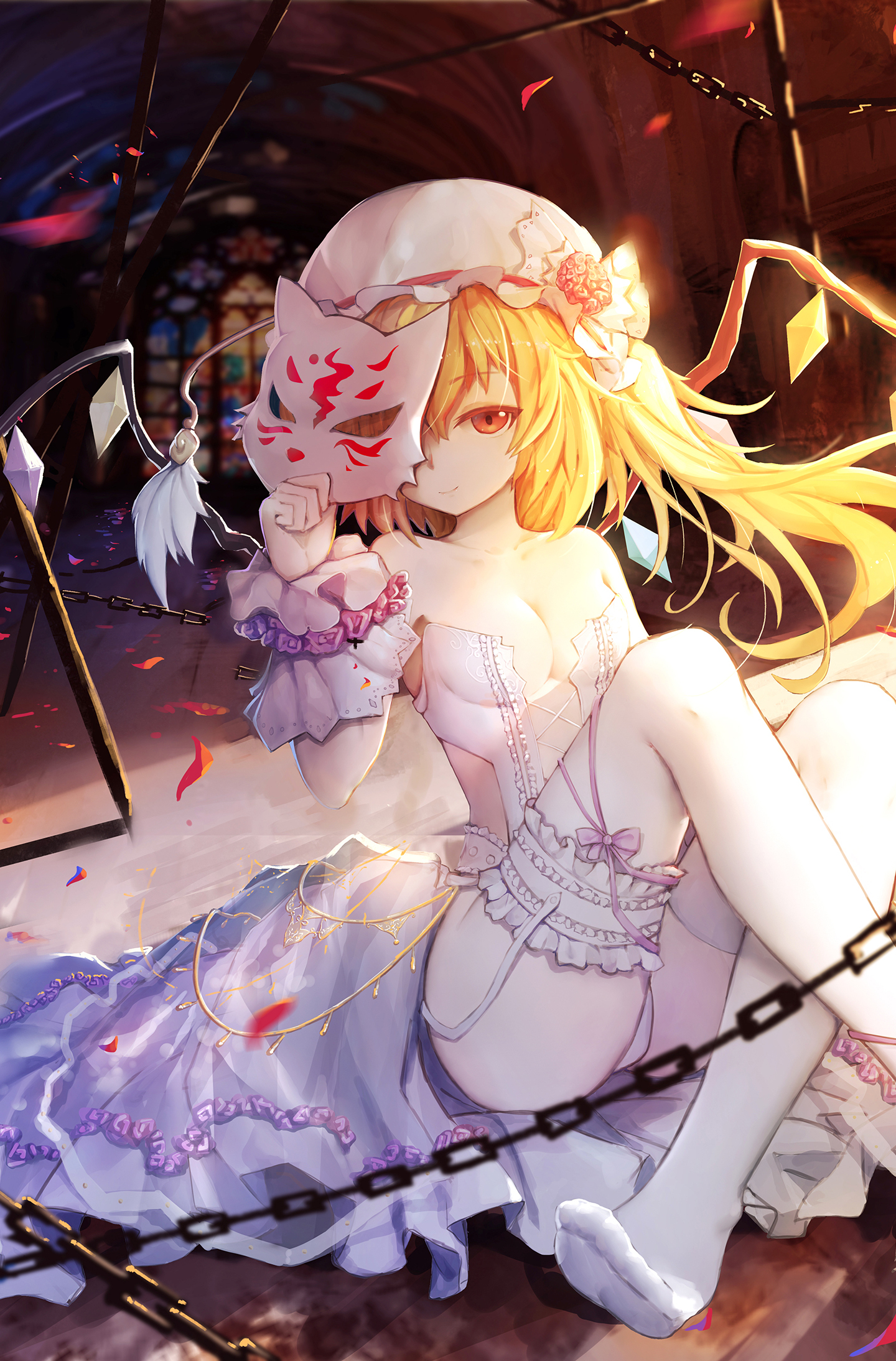 Download 1440x2560 Wallpaper Flandre Scarlet Touhou Anime Girl Wedding Dress Qhd Samsung Galaxy S6 S7 Edge Note Lg G4 1440x2560 Hd Image Background 595