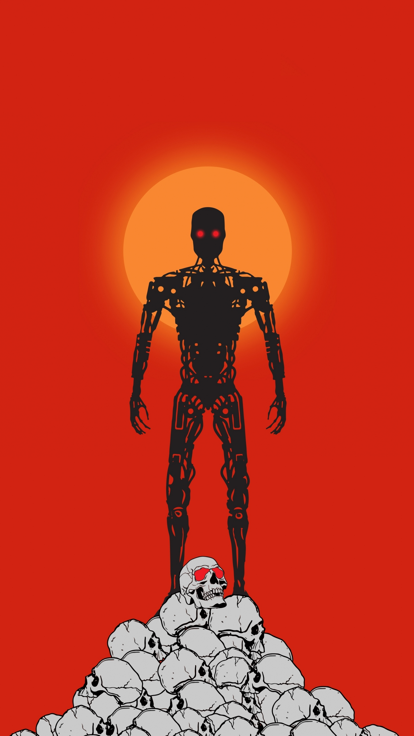 Download wallpaper 1440x2560 terminator: dark fate, terminator robot,  minimalist, artwork, qhd samsung galaxy s6, s7, edge, note, lg g4,  1440x2560 hd background, 23398