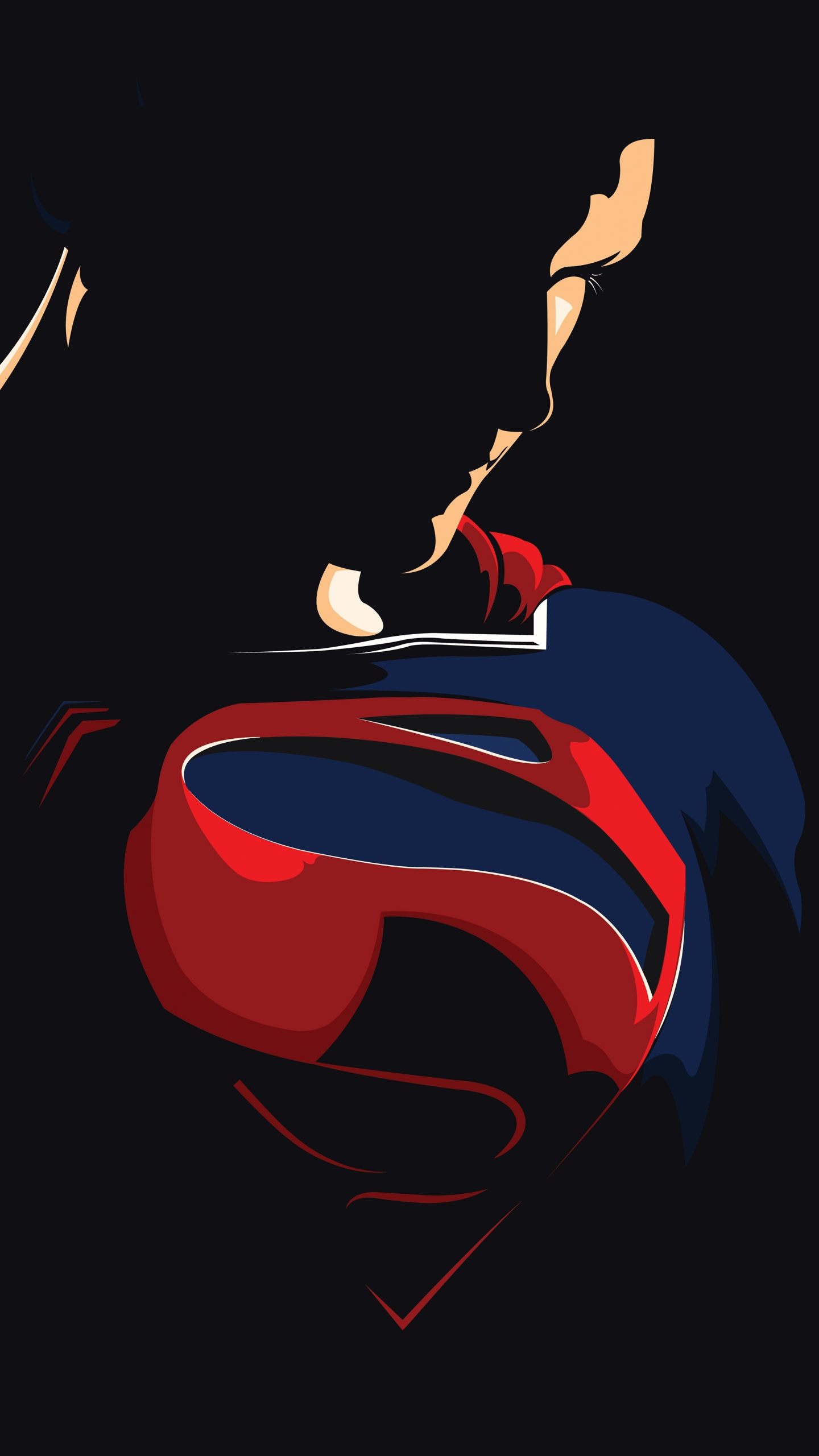 Superman, justice league, minimal and dark, dc comics, 1440x2560 wallpaper
