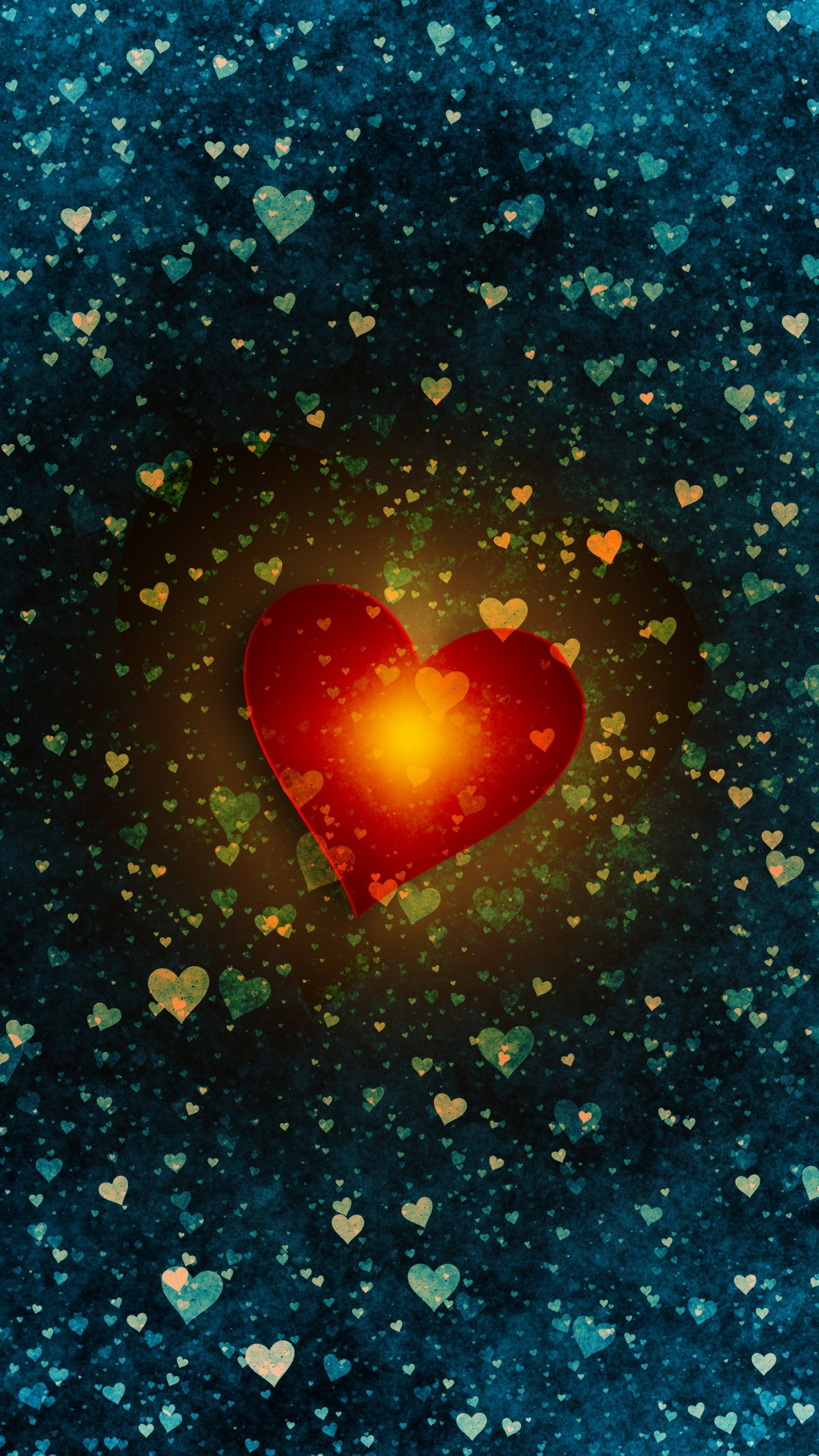 Download 1440x2560 Wallpaper Heart Glitter Abstract Qhd Samsung