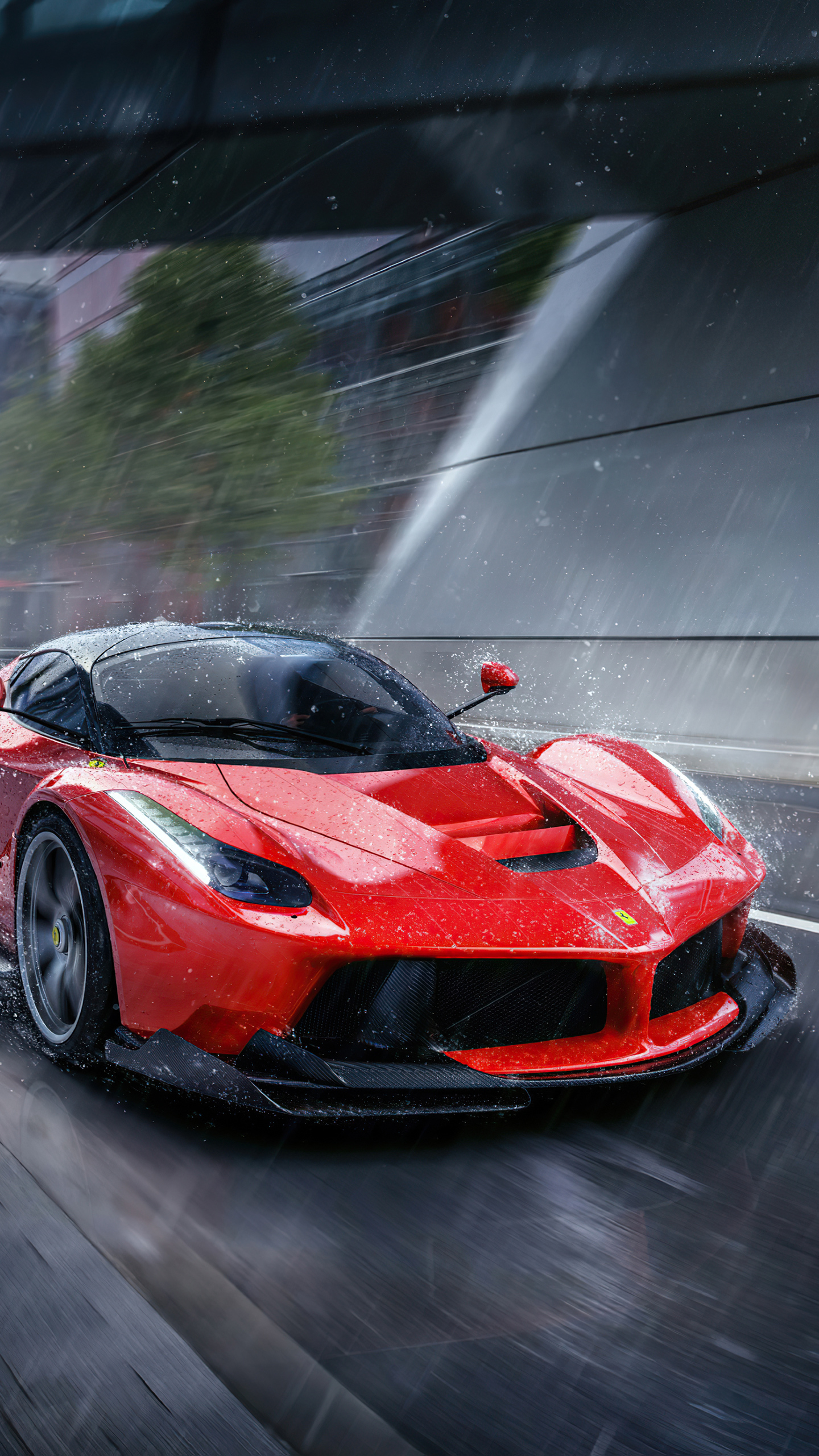 Wallpaper laferrari in rain, sport car, 2021 desktop wallpaper, hd image,  picture, background, 9c4d8f | wallpapersmug