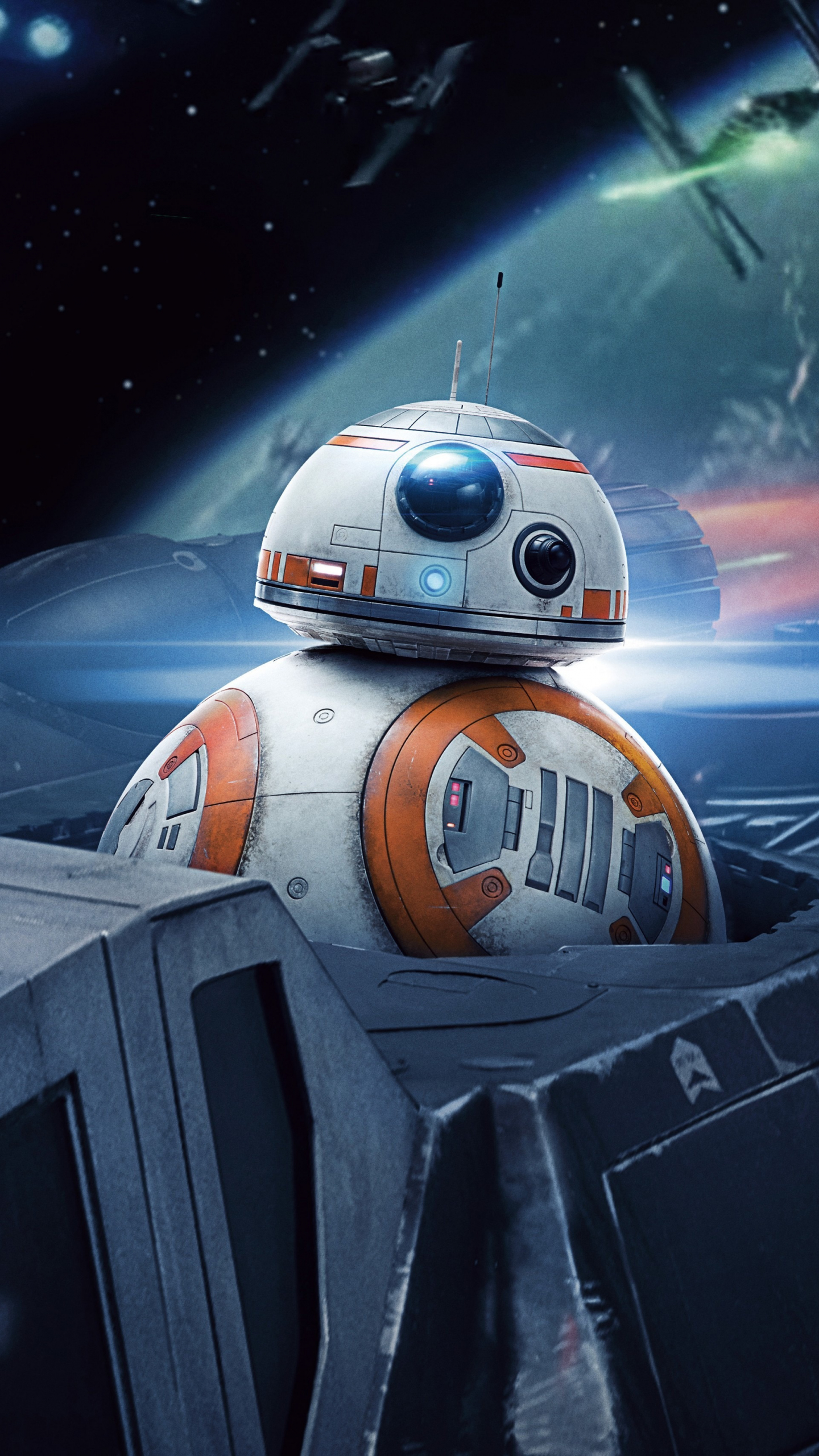 Download 1440x2560 wallpaper r2-d2, robot, star wars: the last jedi