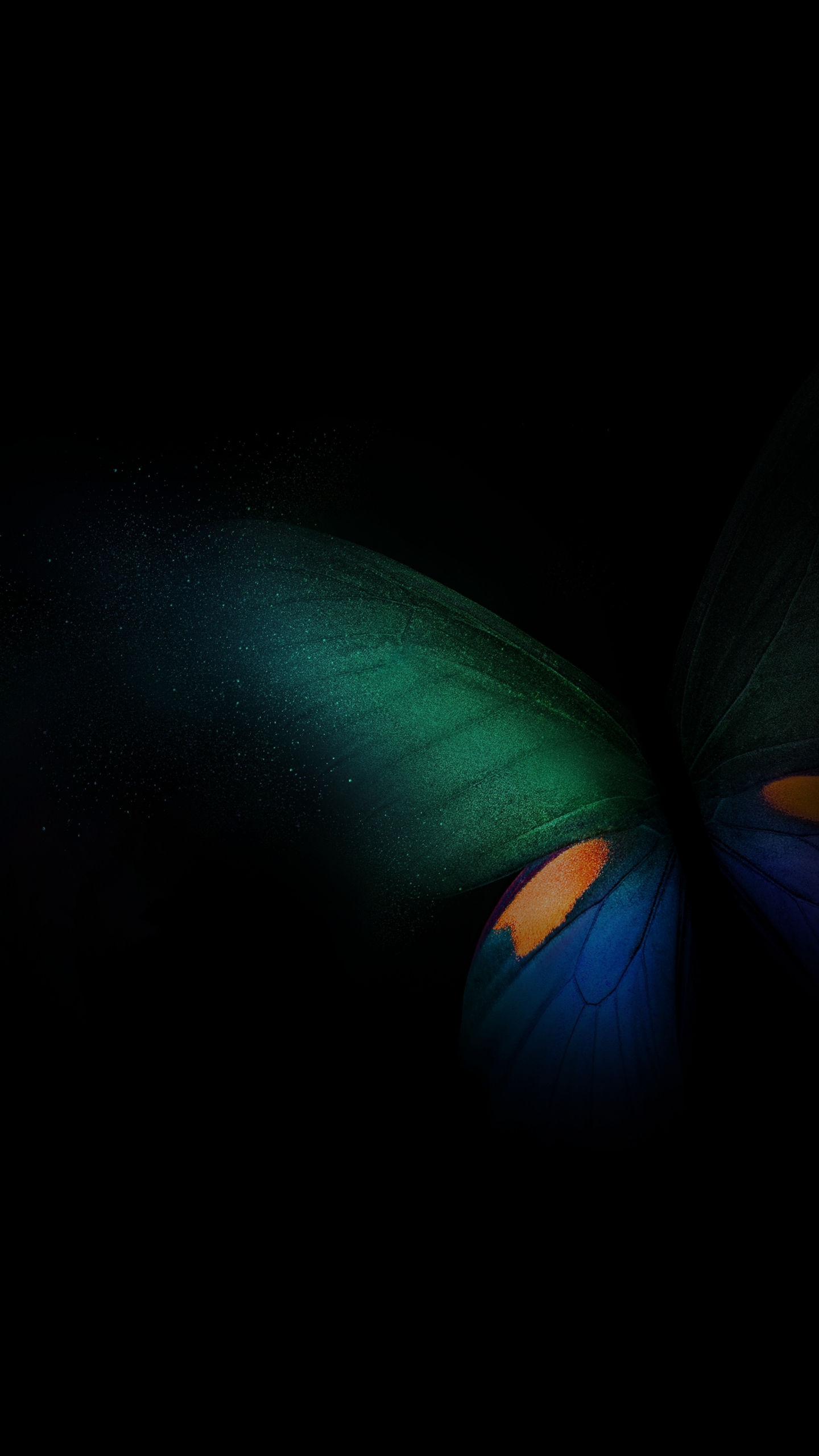 Download 1440x2560 Wallpaper Samsung Galaxy Fold Butterfly Green