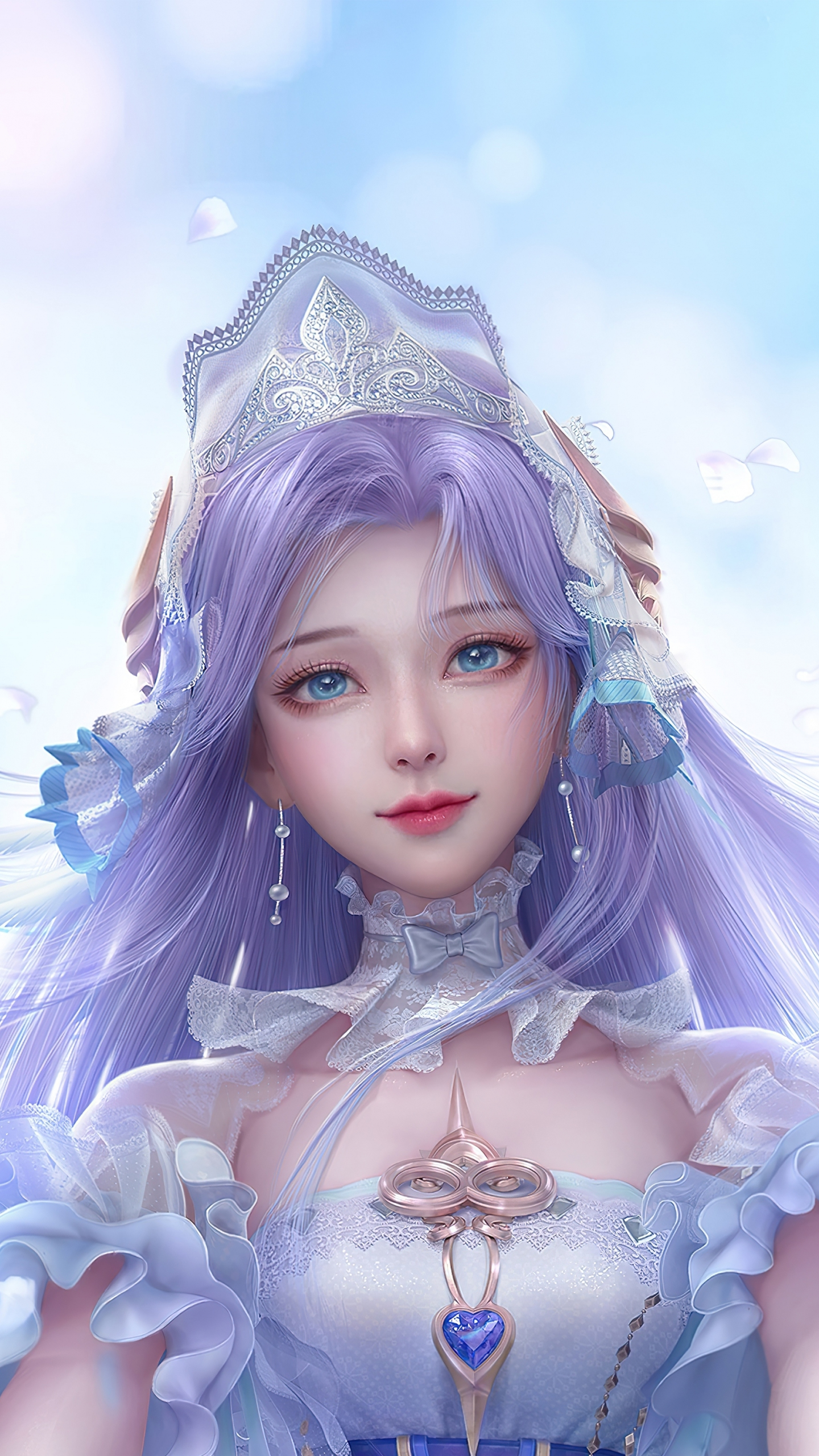 Download wallpaper 1440x2560 game character, beautiful queen, anime