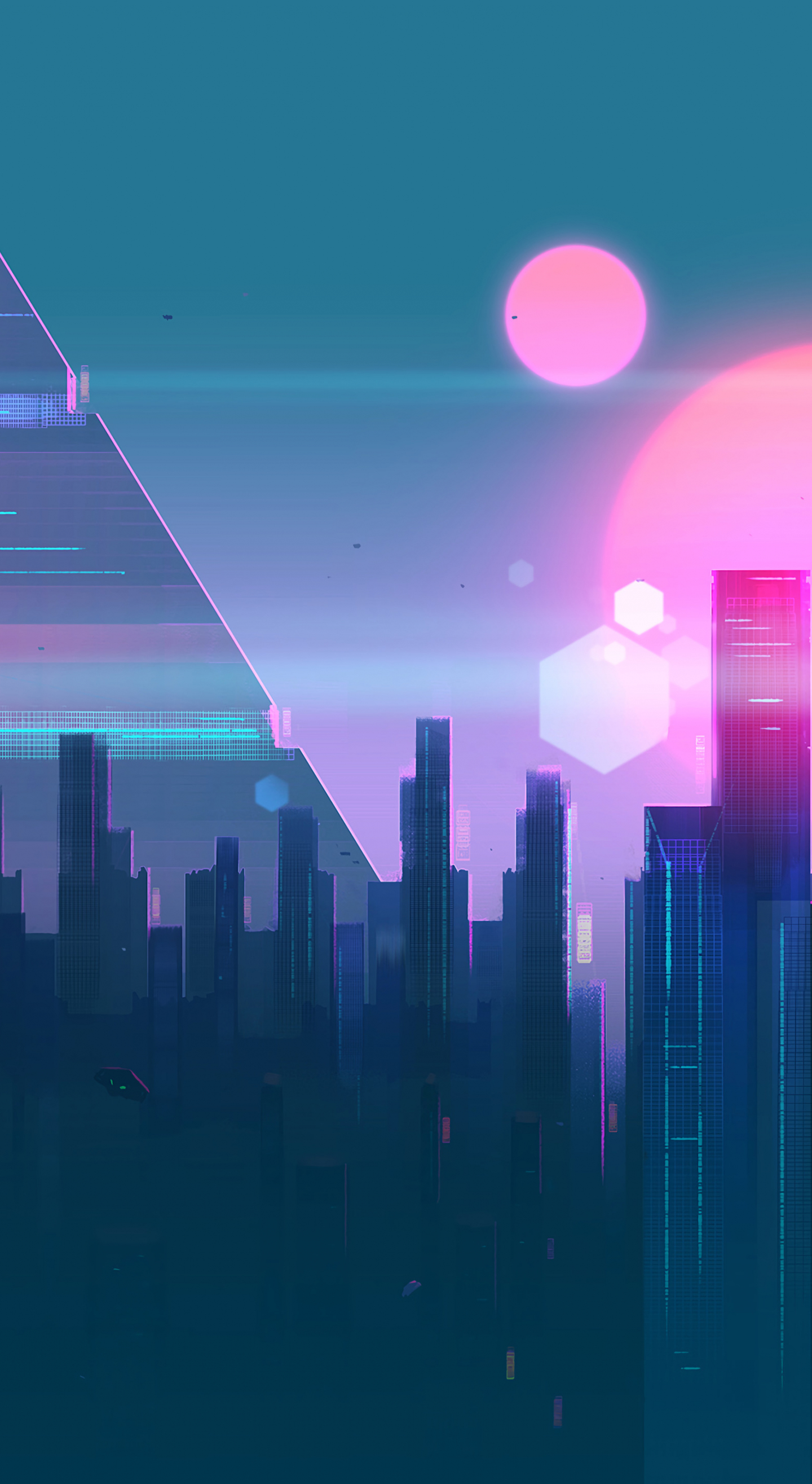 Cyberpunk, city, cityscape, art, 1440x2630 wallpaper