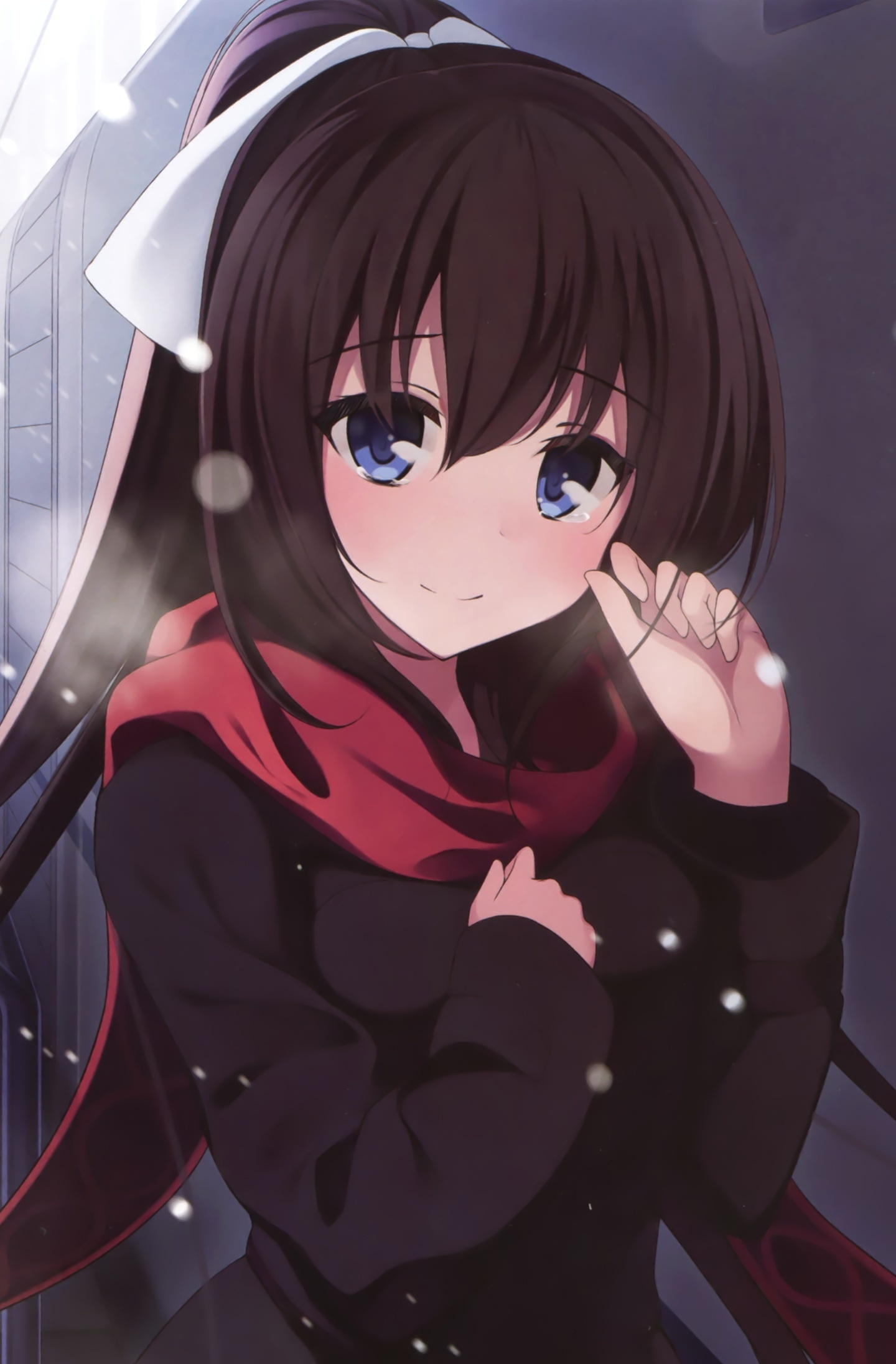 Download 1440x2630 Wallpaper Cute Blue Eyes Anime Girl Winter
