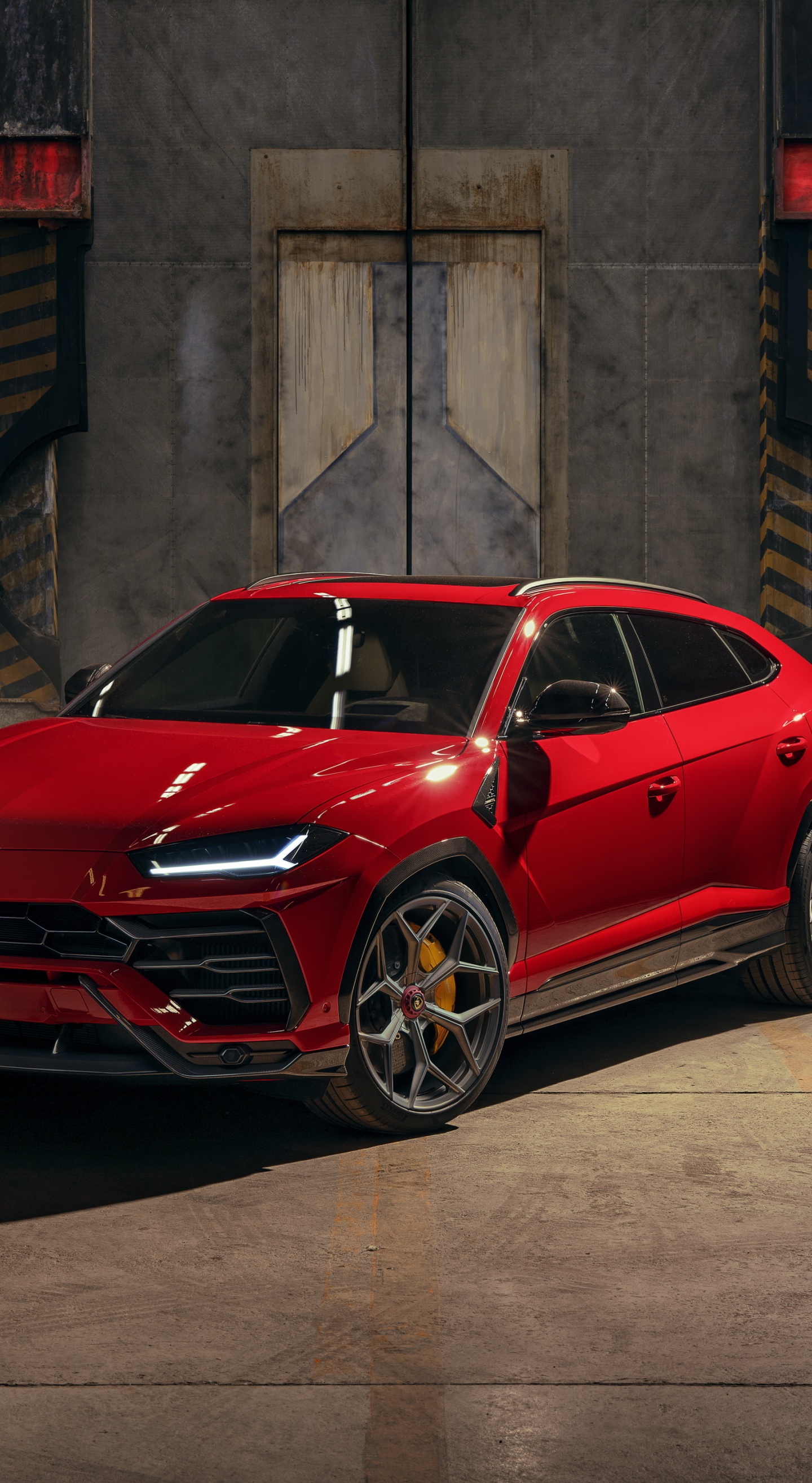 Download 2019 car, red car, lamborghini urus 1440x2630 wallpaper