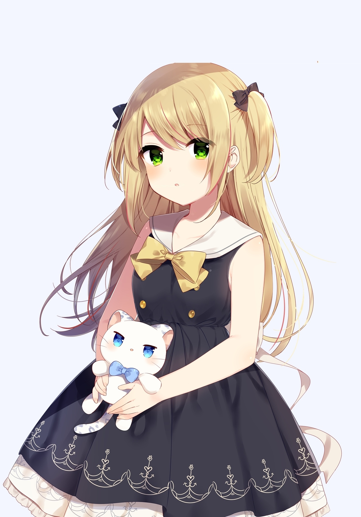 Download wallpaper 1440x2630 cute anime girl and her kitten original  samsung galaxy note 8 1440x2630 hd background 8596