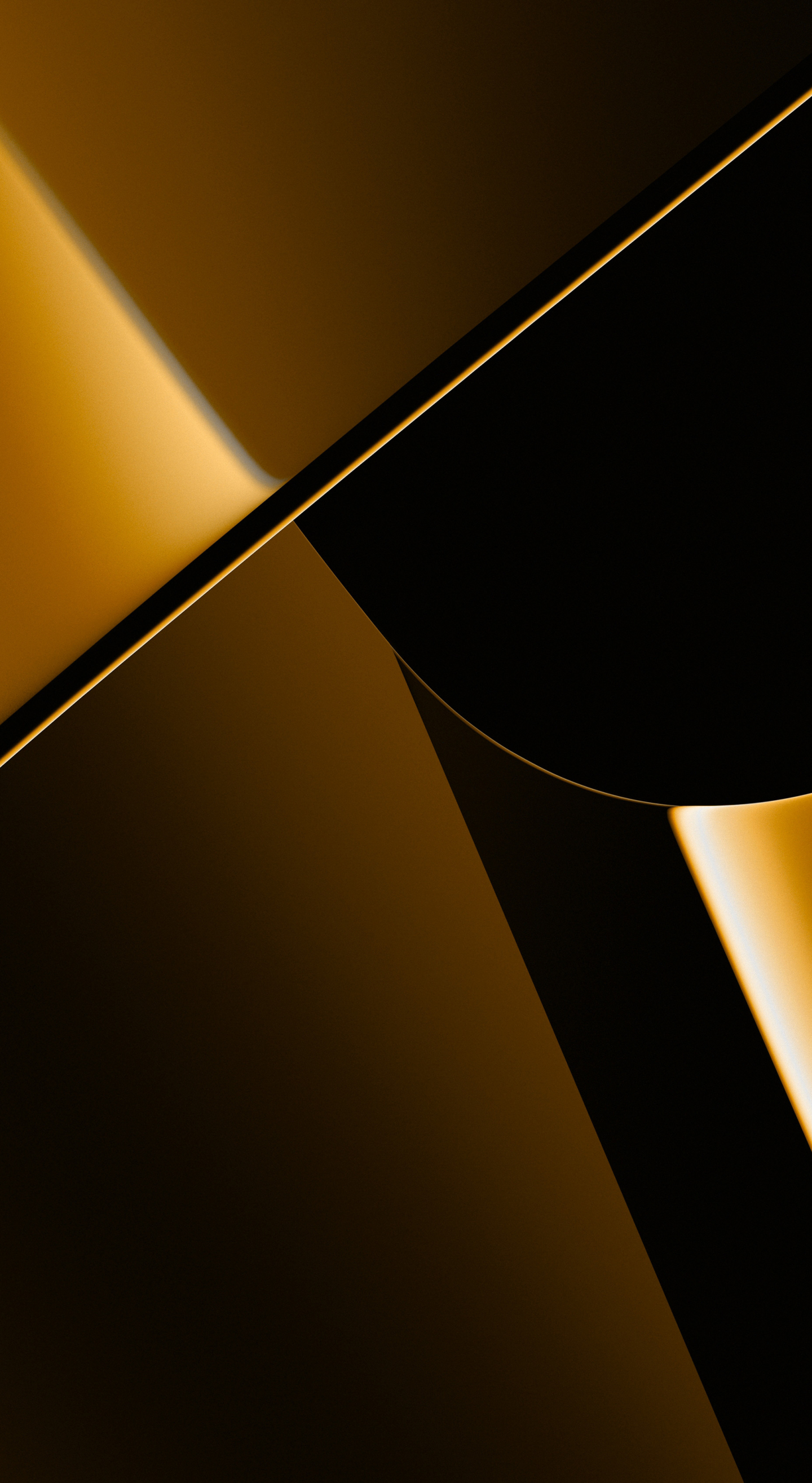 Golden surface, abstract, shapes, 1440x2630 wallpaper