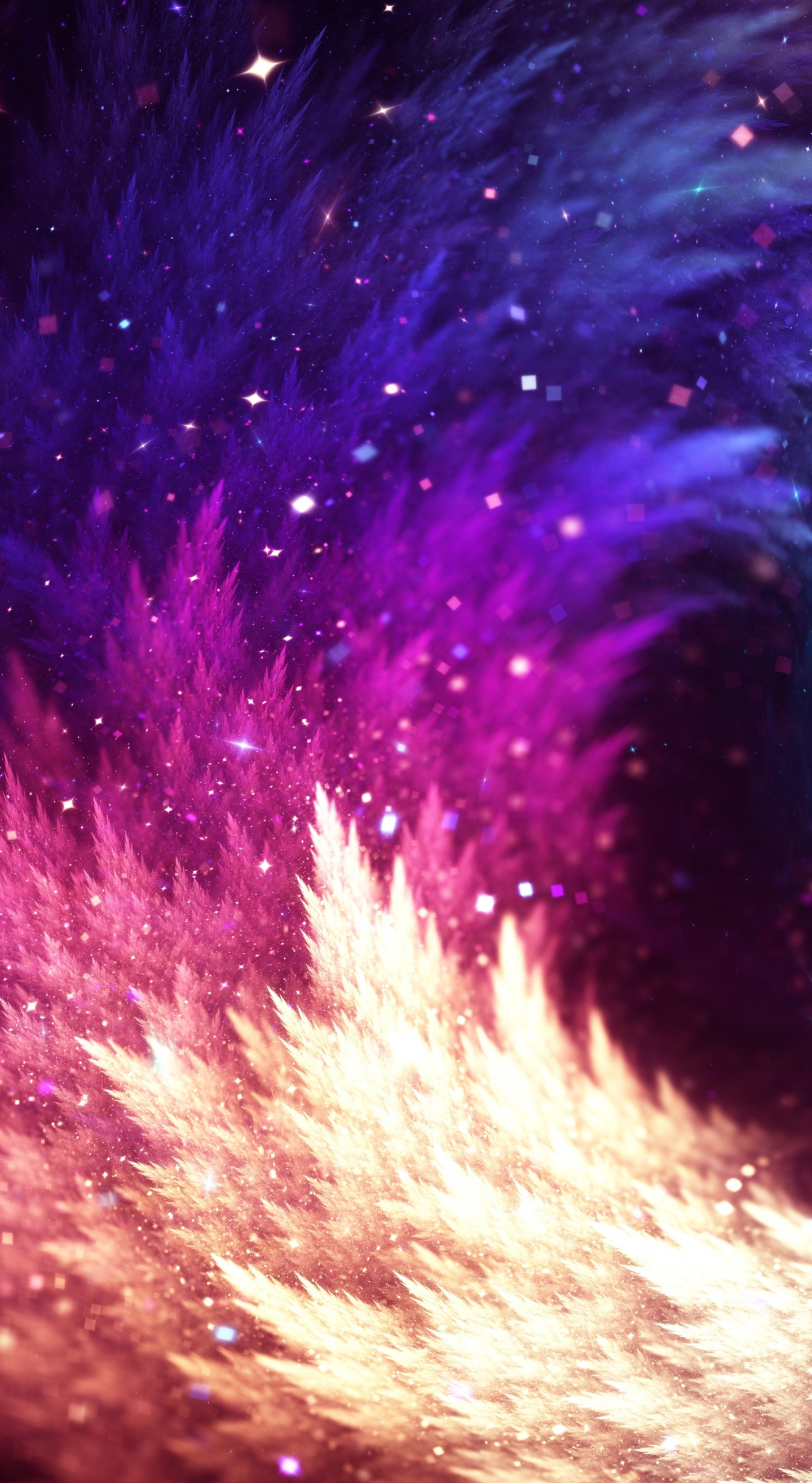 Glitter Unicorn Wallpaper - Blush Unicorn Galaxy Glitter Wallpaper