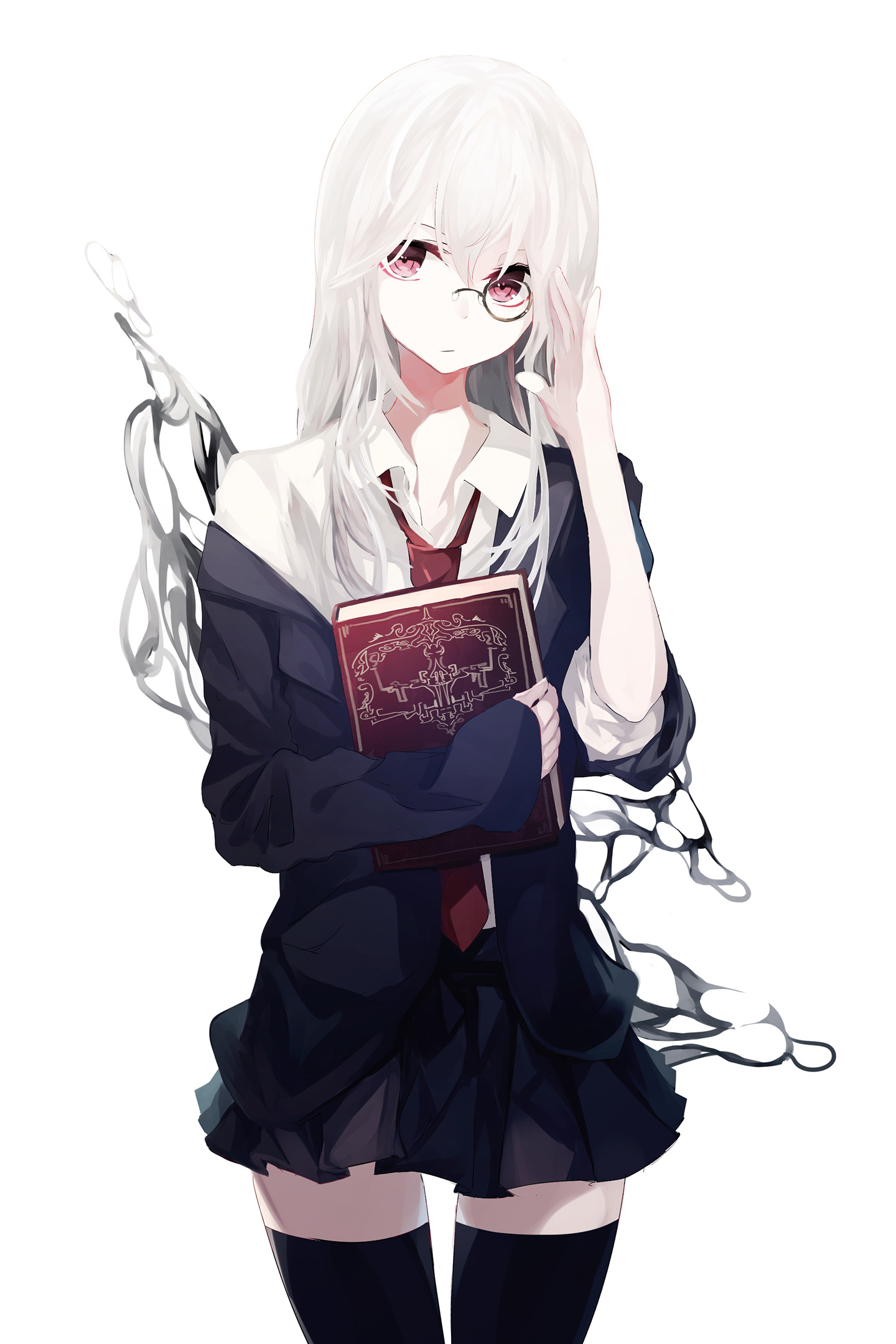 Download 1440x2630 Wallpaper White Hair Anime Girl Minimal Magic Book Samsung Galaxy Note 8 1440x2630 Hd Image Background 6949